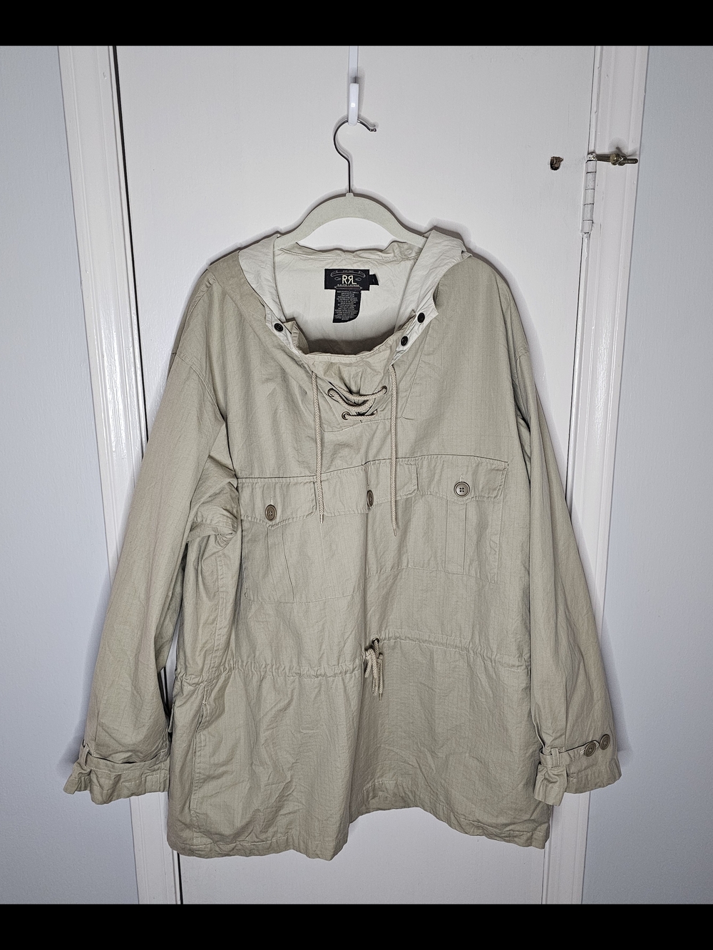 Ralph Lauren Double RL RRL Hooded Anorak Jacket in Beige